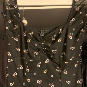 Forever 21 Black Ruched V-Neck Camisole